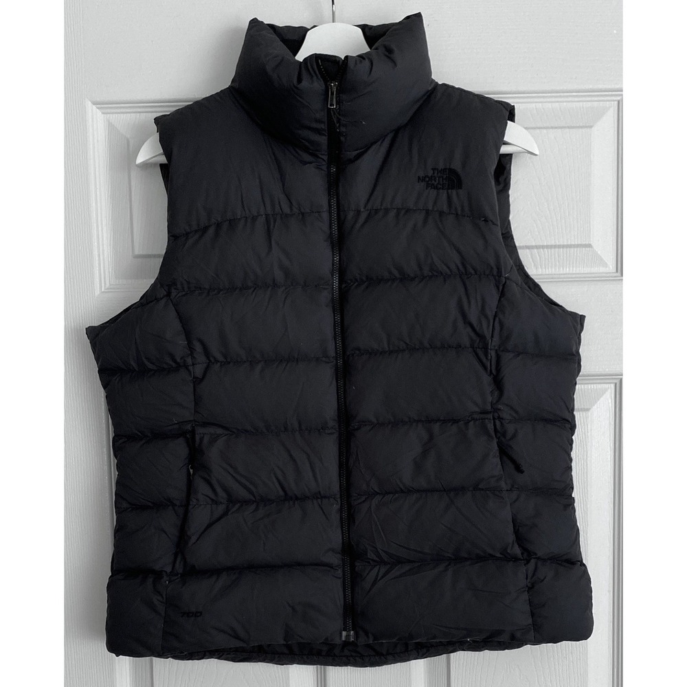 The North Face Nuptse Woman's Black Tonal Puffer Vest 700 Goose Down Fill Large - Picture 1 of 12